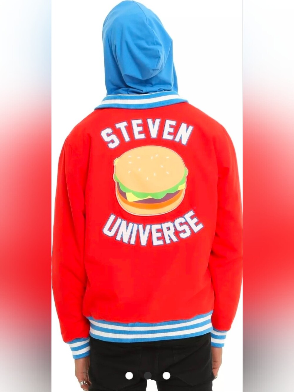 Steven Universe Cartoon Network 2017 Cheeseburger Varsity Bomber Jacket S